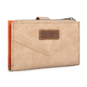 WG162-W0333 Wrangler Card Holder Bi-Fold Wallet - Beige