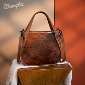 WG169-2022 Wrangler Genuine Hair-On Cowhide Tote/Crossbody - Brown