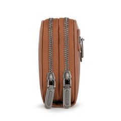 WG185-W050  Wrangler Dual Zipper Compartment Large Wallet  -Brown