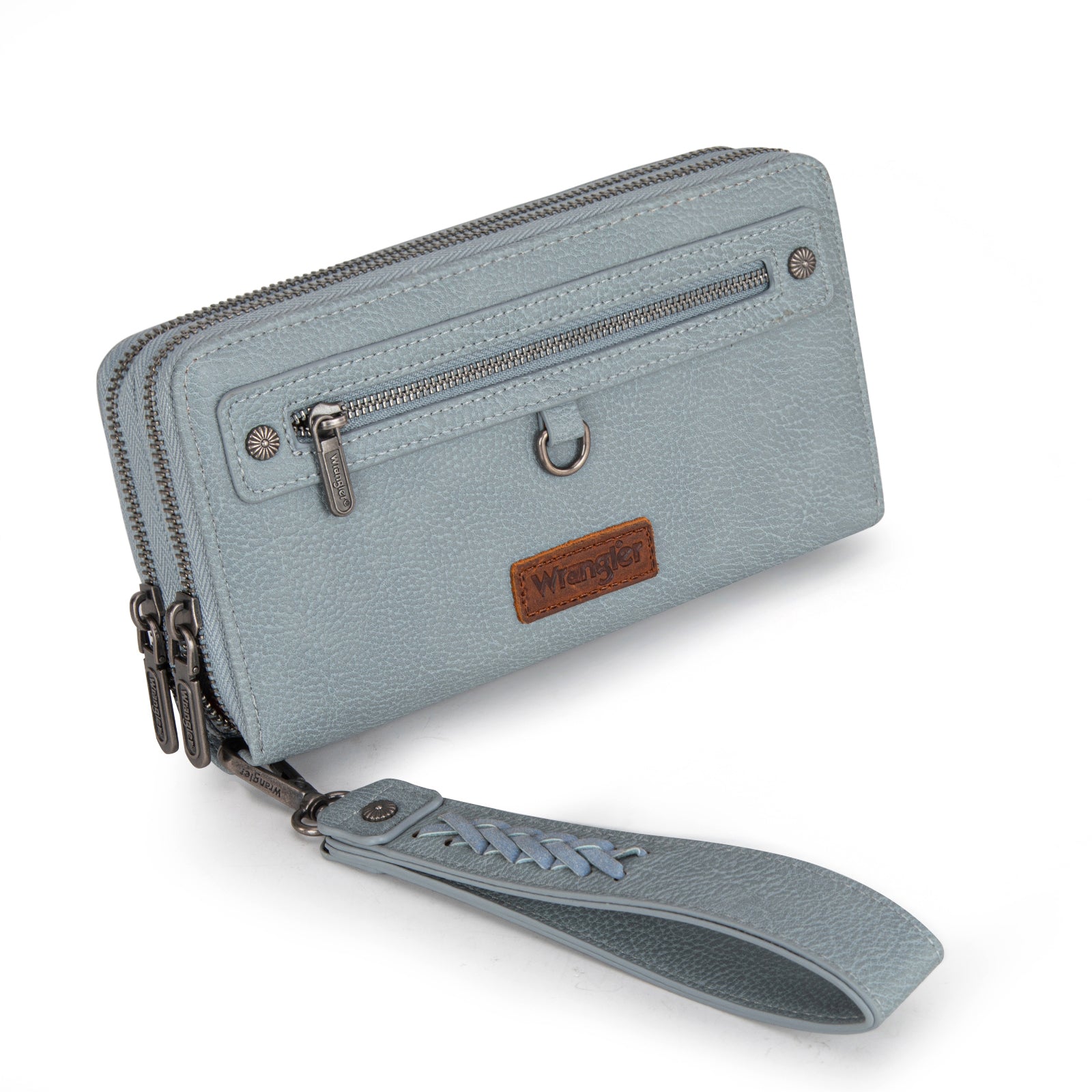 WG185-W050  Wrangler Dual Zipper Compartment Large Wallet  -Jean