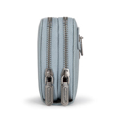 WG185-W050  Wrangler Dual Zipper Compartment Large Wallet  -Jean