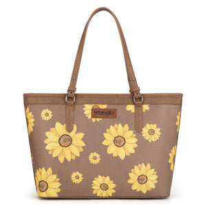 WG204-2002 Wrangler Sunflower Print Tote Bag - Khaki