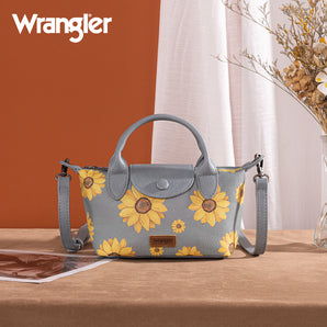 WG204-426 Wrangler Sunflower Print Mini Top Handle Crossbody - Jean