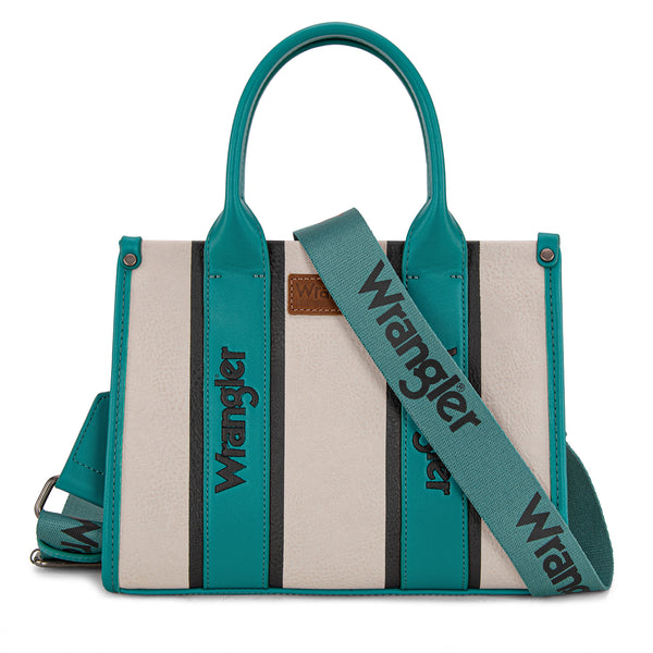 WG208-8120STQ Wrangler Color Block Tote/Crossbody - Turquoise
