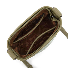 WG213-2003  Wrangler Aztec Distressed Print Dual Sided Print Concealed Carry Crossbody-Green)