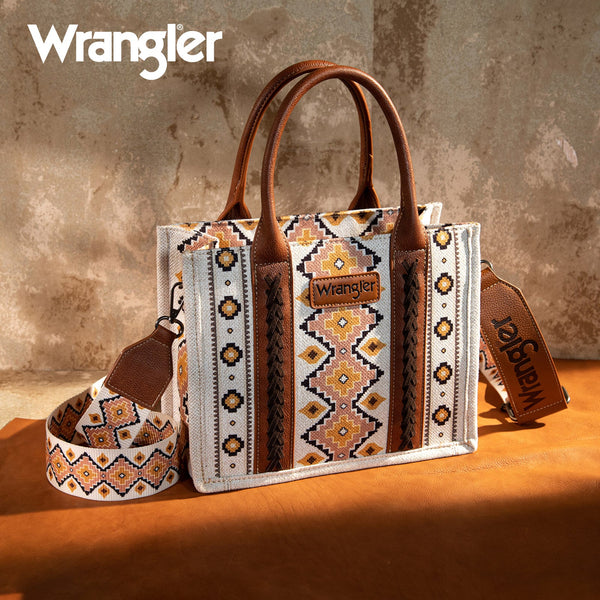 WG2202-8120S Wrangler Southwestern Print Small Canvas Tote