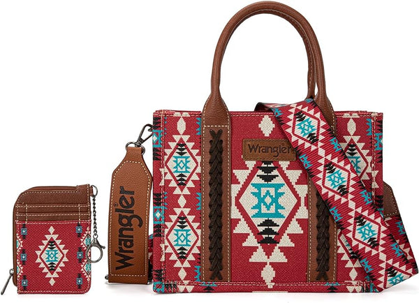 WG2203-8120SW Wrangler Aztec Small Tote/Crossbody and Card Case