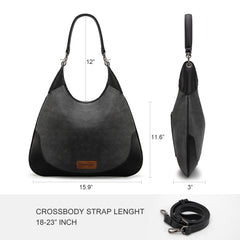 WG242-918BK  Wrangler Hobo Bag/Crossbody Bag -Black