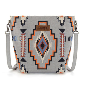 WG261-2003GY Wrangler Aztec Print Crossbody Bag - Grey