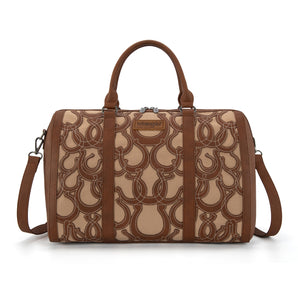 WG292-5110BR Wrangler Horseshoe Cutout Duffle/Crossbody - Brown