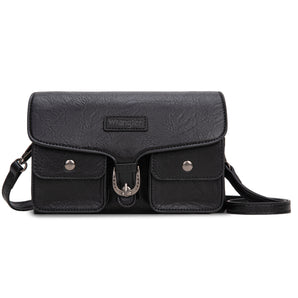 WG320-209 Wrangler Vintage-Inspired Crossbody Bag - Black