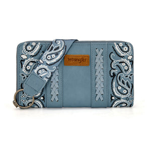 WG331-W115JN Wrangler Braided Paisley Bandana Wallet - Jean