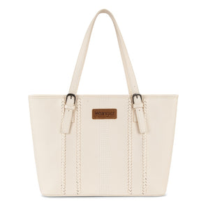 WG336-2002BG Wrangler Braided Tote Shoulder Bag - Beige