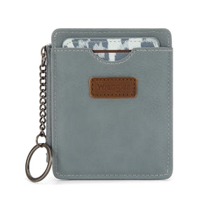 WG366-W118JN Wrangler Small Card Case Wallet Key Chain/Detachable Card Holder - Jean