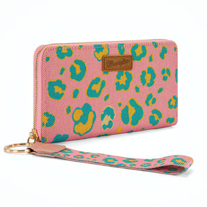 WG436-W126PK Wrangler Leopard Print Wallet/Wristlet - Pink