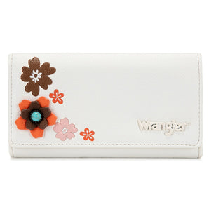 WG482-W134 Wrangler Multi Floral Turquoise RFID Long Wallet