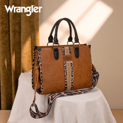 WG83G-8260  Wrangler Whipstitch Tote/Crossbody -Brown