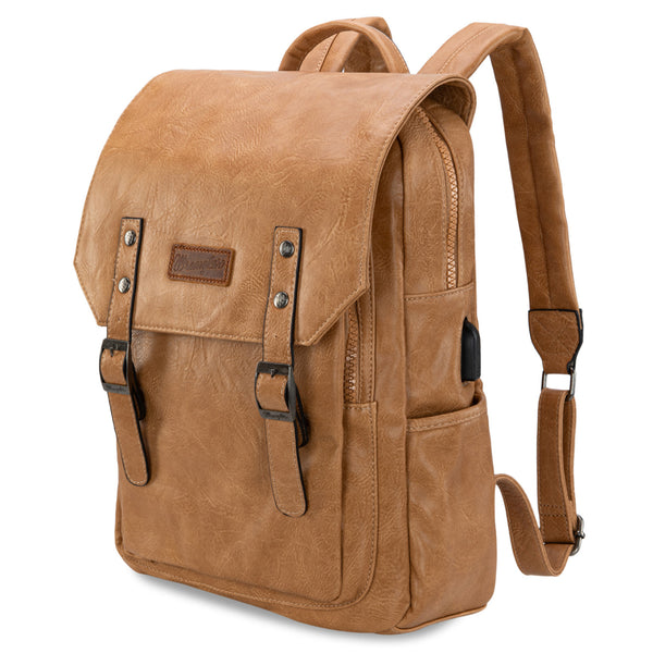 WG98-043 Wrangler Belt Buckle Laptop Backpack - Light Brown