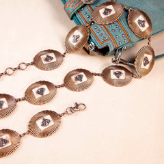 WGB-1008   Wrangler Horse Head Concho Chain Link Belt