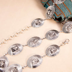 WGB-1008   Wrangler Horse Head Concho Chain Link Belt