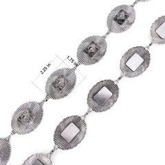 WGB-1008   Wrangler Horse Head Concho Chain Link Belt