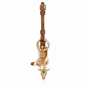WGC-1016BR Wrangler Western Cowhide Cowboy Boot Bag Charm - Brown