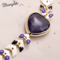 WGW-WH03   Wrangler 14k Gold Western Chain Bracelet Heart Shaped Natural Stone