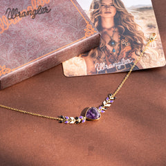 WGW-WH03   Wrangler 14k Gold Western Chain Bracelet Heart Shaped Natural Stone