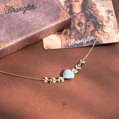 WGW-WH03   Wrangler 14k Gold Western Chain Bracelet Heart Shaped Natural Stone