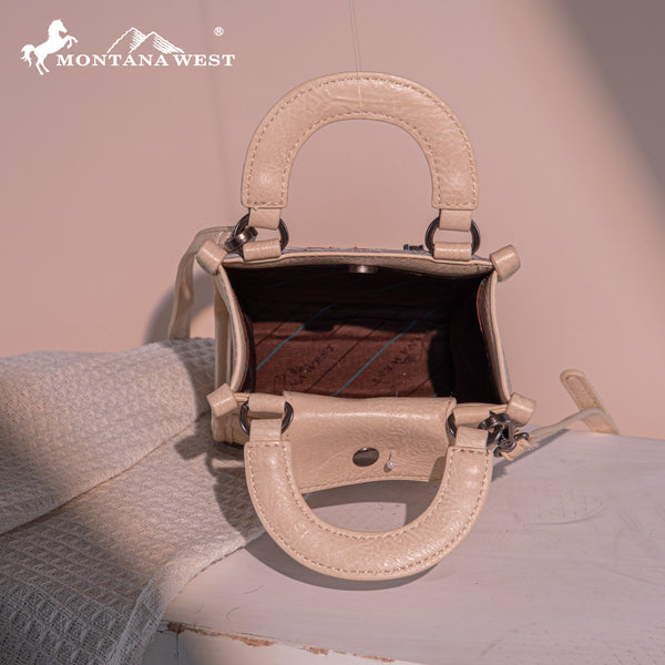 MW1311-1831 Montana West Hair-On Cowhide North South Mini Tote