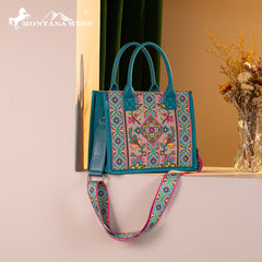 MW1278G-8899  Montana West Embroidered Collection Concealed Carry Tote/Crossbody