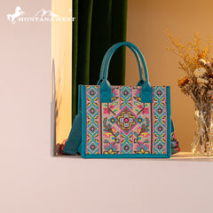 MW1278G-8899  Montana West Embroidered Collection Concealed Carry Tote/Crossbody