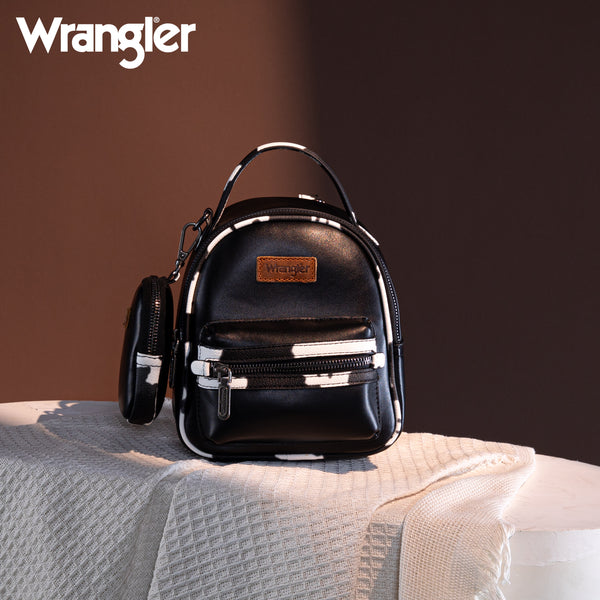 ヴァンパイア・テディ ウギー・ブギー　マルチポシェット　ショルダーバック WG102-8600 Wrangler Cow Print Trimmed Mini Backpack With Coin