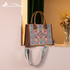 MW1278G-8899  Montana West Embroidered Collection Concealed Carry Tote/Crossbody