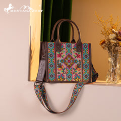 MW1278G-8899  Montana West Embroidered Collection Concealed Carry Tote/Crossbody