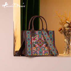 MW1278G-8899  Montana West Embroidered Collection Concealed Carry Tote/Crossbody