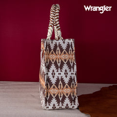 WG284A-8119 Wrangler Oversized Tote Bag Braided Handles Weekender Bag - Khaki