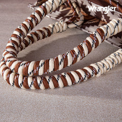 WG284A-8119 Wrangler Oversized Tote Bag Braided Handles Weekender Bag - Khaki