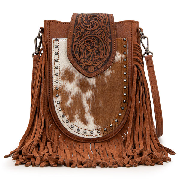 TR180-8360 Trinity Ranch Genuine Hair-On Cowhide Tooled Fringe