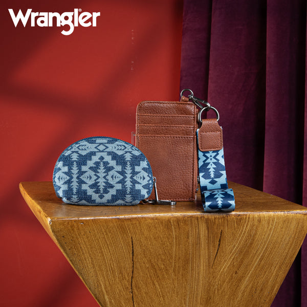 Wrangler Southwestern Art Print Dual Pouch Wristlet