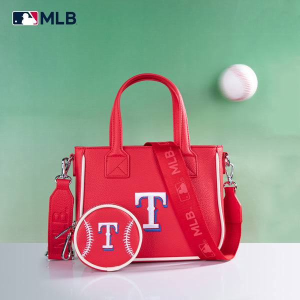 MLB-TX103 MLB Texas Rangers Team Tote/Crossbody with Baseball Coin