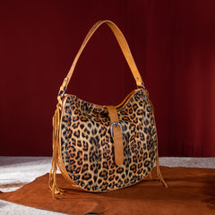MW1240G-918 Montana West Leopard Collection Concealed Carry Hobo - Light Brown