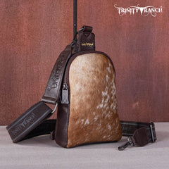 TR159-210 Trinity Ranch Genuine Hair-On Cowhide  Collection Sling Bag