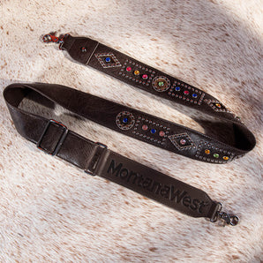 PST-2014 Montana West Western Guitar Style Crystal Studs Crossbody Strap