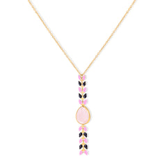 WNS-1058   Wrangler 14K Gold Western Wheat Necklace Tear Drop Shaped Natural Stone Pendant