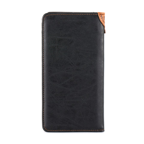 MW-612  Embossed Floral  Men's Bifold Long PU Leather Wallet
