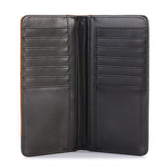 MW-612  Embossed Floral  Men's Bifold Long PU Leather Wallet