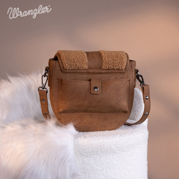 Wrangler Aztec Sherpa Trim Crossbody Purse - Montana West