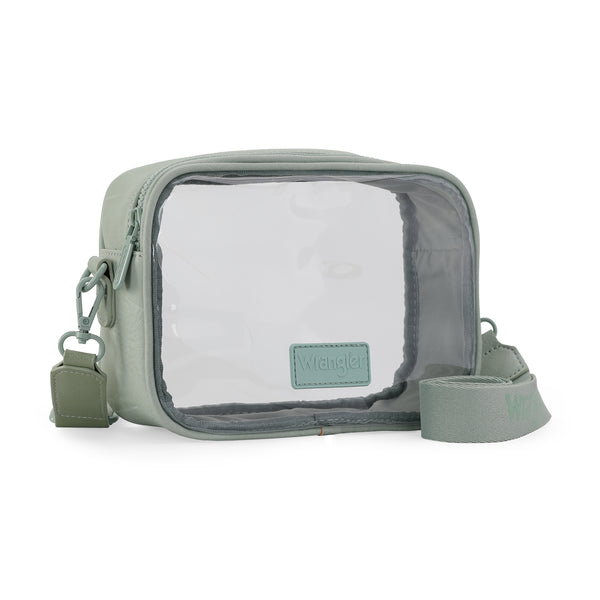 WG229-603 Wrangler Clear Crossbody Bag/Stadium Bag - Green