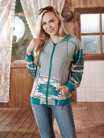 American Bling Women Patchwork Aztec Collection Hoodie AB-H3001 (Prepack 7 Pcs)
